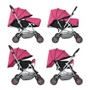 COCHE CUNA REVERSIBLE PASEADOR + BOLSO DALLAS ROSADO HAPPY BABY