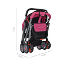 COCHE CUNA REVERSIBLE PASEADOR + BOLSO DALLAS ROSADO HAPPY BABY