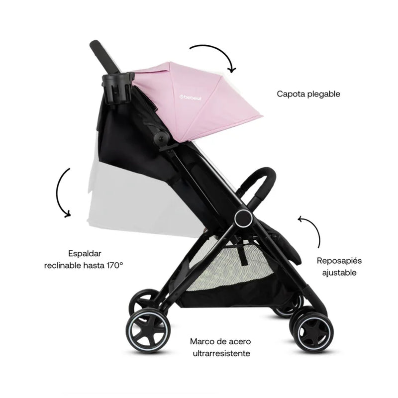 COCHE MALETA FLEX JCBX6 BEBESIT ROSADO-