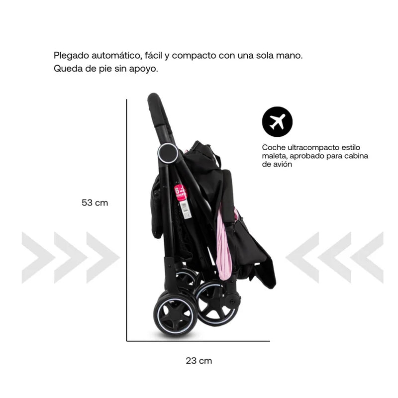 COCHE MALETA FLEX JCBX6 BEBESIT ROSADO-