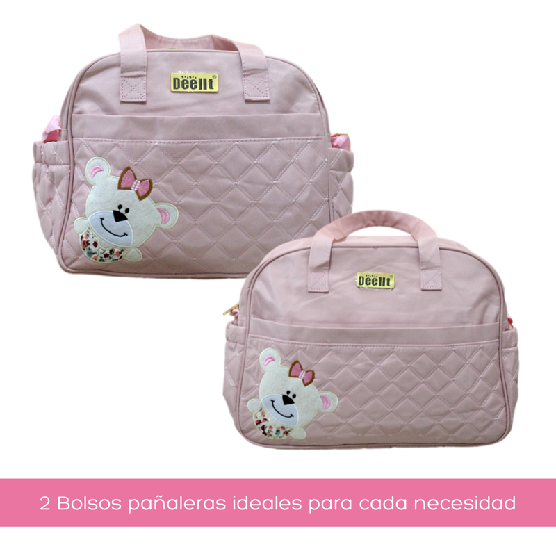 BOLSO PAÑALERA 4PZS 82309 MUNBE ROSADO