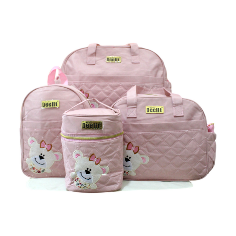 BOLSO PAÑALERA 4PZS 82309 MUNBE ROSADO