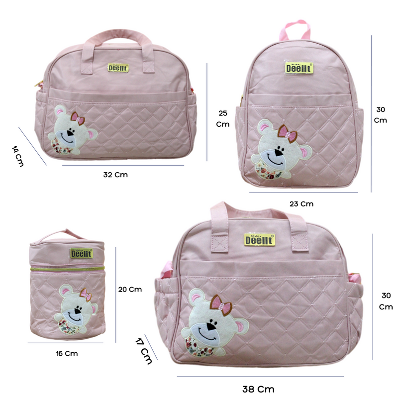 BOLSO PAÑALERA 4PZS 82309 MUNBE ROSADO