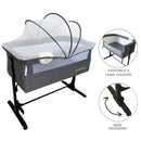 Cuna Colecho Bebe Mix+ Gris 2346 Happy Baby