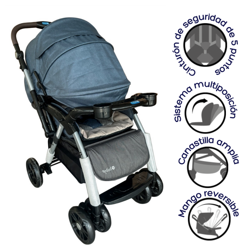 COCHE TRAVEL SYSTEM BRAVIAR AZUL EB1092-1 EBABY