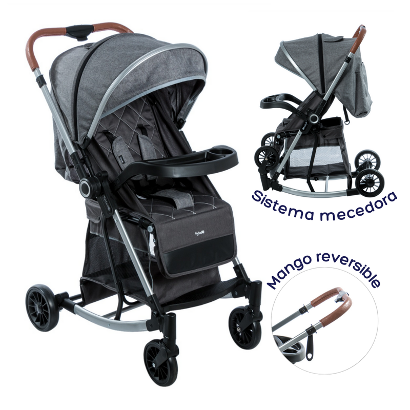 COCHE MECEDORA BOUNCY EB116 GRIS OSCURO EBABY