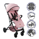 COCHE MALETA BALU EB138 ROSADO EBABY