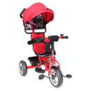 TRICICLO CON BARRA DE CONTROL Y CAPOTA ¡DIVERSIÓN Y SEGURIDAD PARA TU PEQUEÑO! J-TS5015 MUNBE ROJO