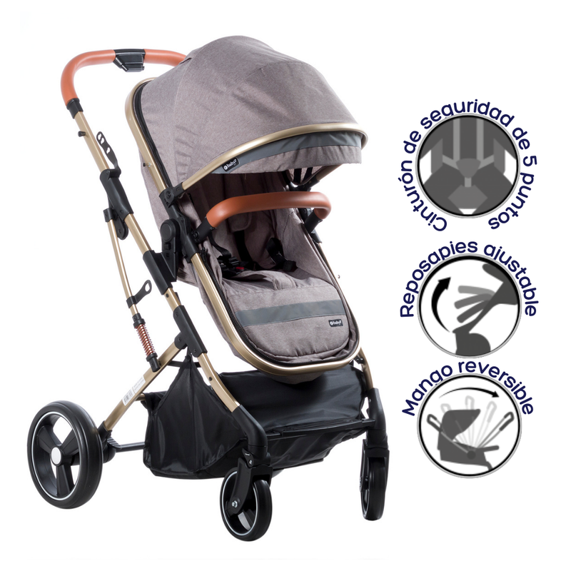 COCHE CUNA MOISES SATURNO EB126 BEIGE EBABY