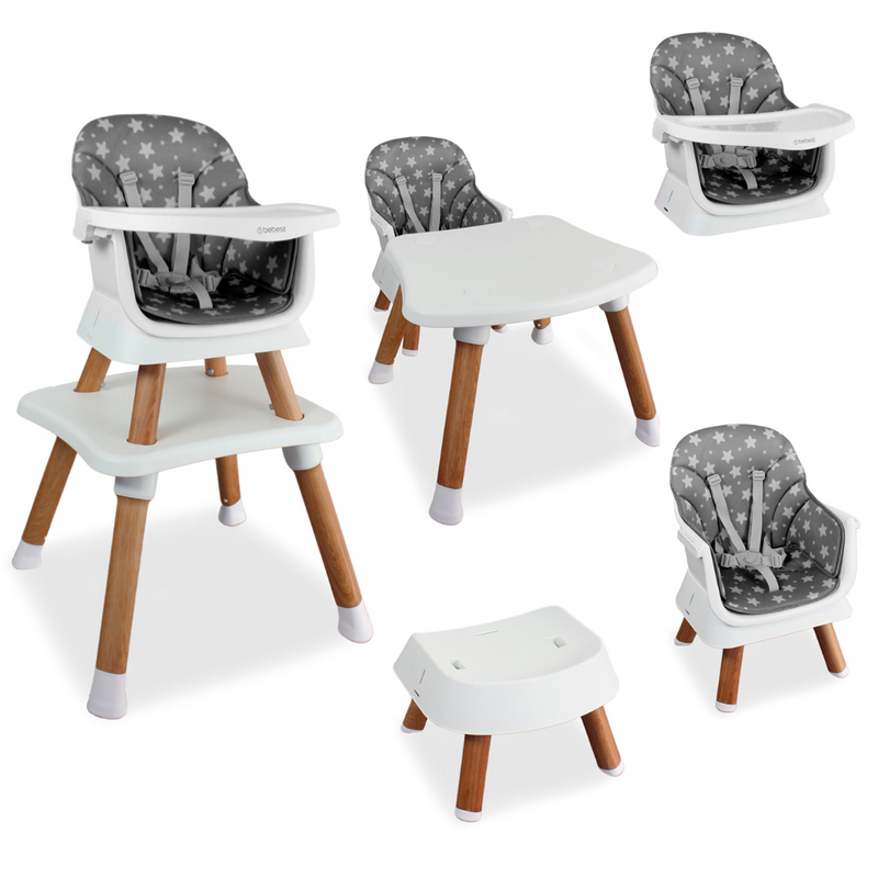 SILLA COMEDOR BABY ELITE DINNER 5 EN 1 1077 BEBESIT GRIS-