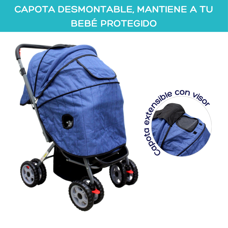 COCHE REVERSIBLE NBL AZUL BEBESITOS