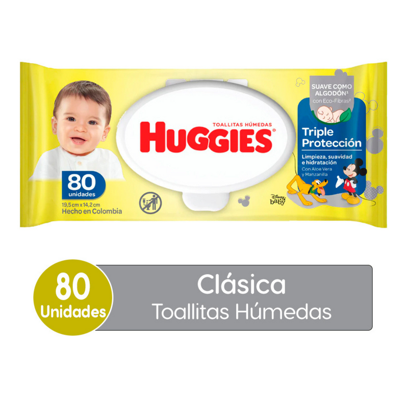 TOALLITAS HÚMEDAS CLÁSICAS HUGGIES X80 UND