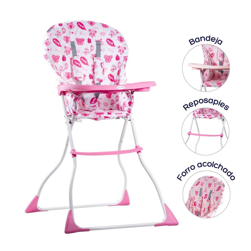 SILLA DE COMER CASSIE EB609-1 EBABY ROSA
