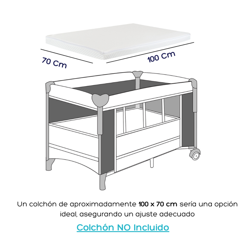 CUNA CORRAL ZK005 3 EN 1: COLECHO, CUNA Y CORRAL PARA BEBÉS DE 0 A 3 AÑOS- AZUL