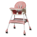 SILLA COMEDOR RUEDAS 1399-2 BABY KAYS ROSADO