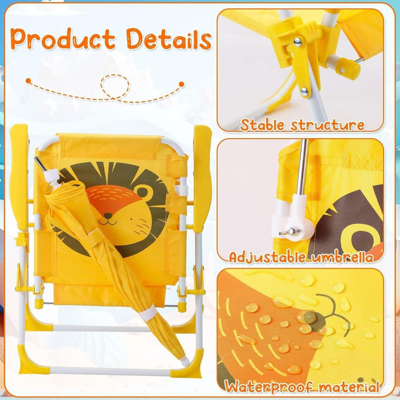 SILLA PLAYERA CON SOMBRILLA PARA NIÑOS ESTAMPADO DE TIBURON 093-557 MUNBE