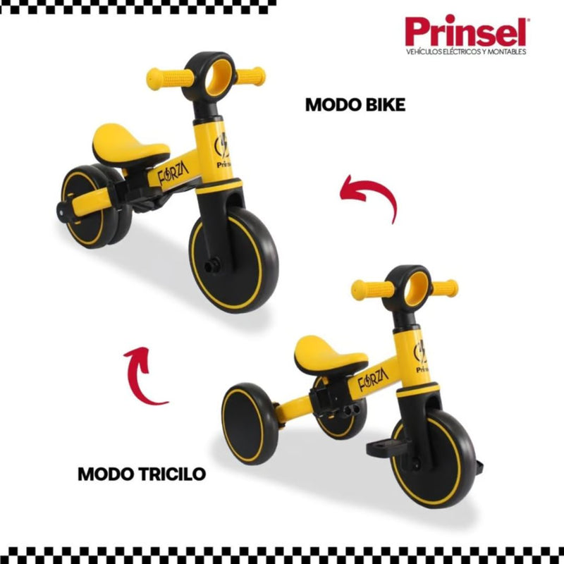TRICICLO BALANCE FORZA 2 EN 1 PARA NIÑOS  Y NIÑAS ENTRE 2-4 AÑOS AMARILLO