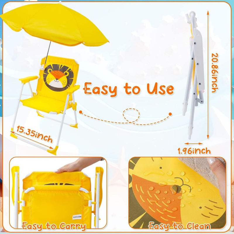 SILLA PLAYERA CON SOMBRILLA PARA NIÑOS ESTAMPADO DE TIBURON 093-557 MUNBE