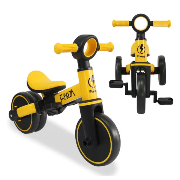 TRICICLO BALANCE FORZA EN PARA NIÑOS Y NIÑAS ENTRE 2-4 AÑOS AMARIL
