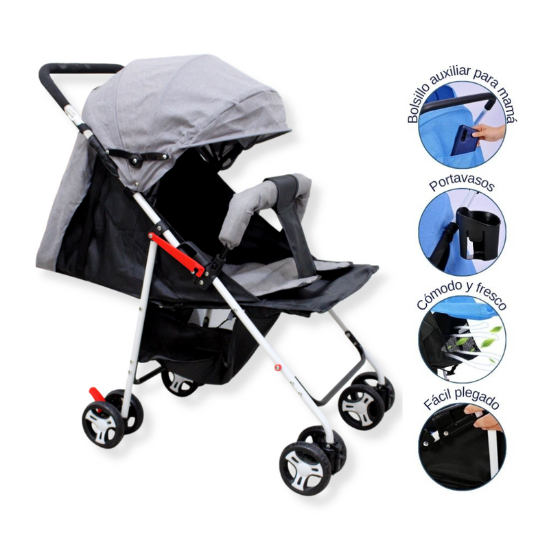 COCHE PASEADOR T016 BABY KAYS GRIS