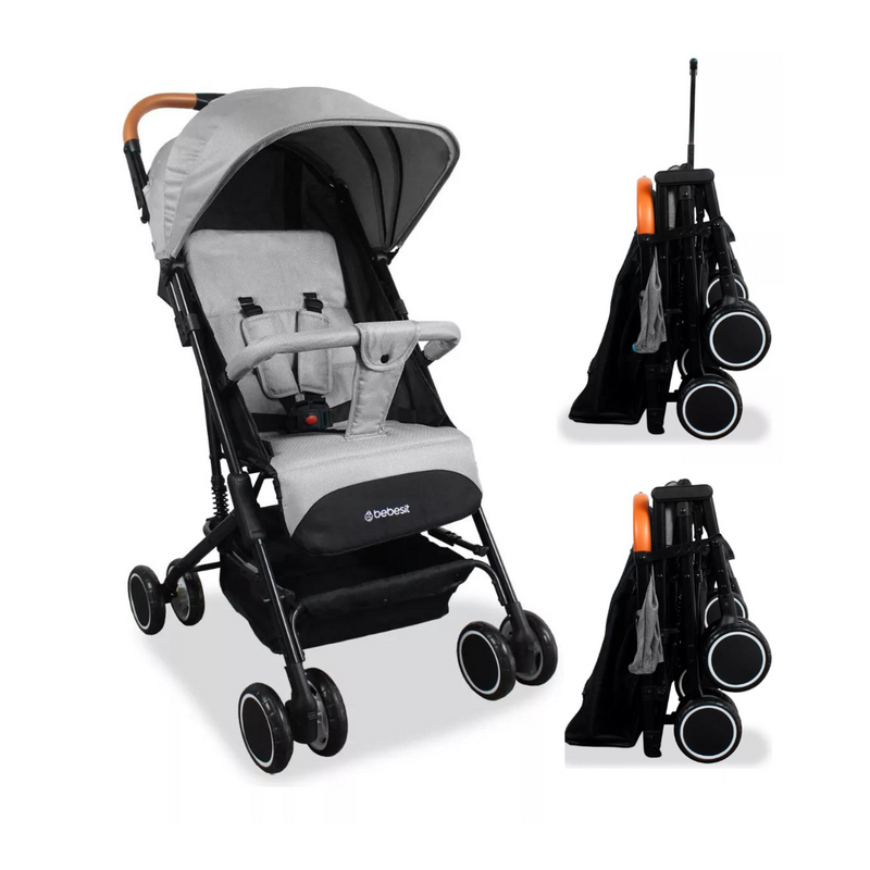 COCHE COMPACTO MALETA BIT JC207 - GRIS BEBESIT