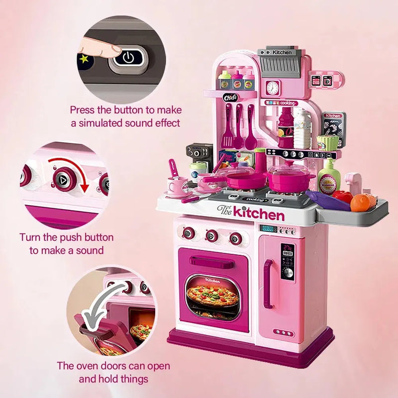 COCINA CON HORNO Y NEVERA ¡DIVERSIÓN Y APRENDIZAJE PARA LOS PEQUEÑOS C