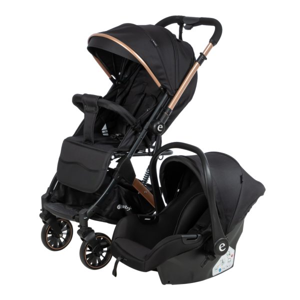 Coche Maleta Reversible + portabebe SPARROW - EB170 Negro ebaby