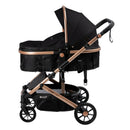 COCHE CUNA MOISÉS CONFORT FUNCIÓN MALETA EB-R147-1 NEGRO EBABY