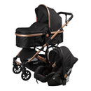 COCHE CUNA MOISÉS CONFORT + PORTABEBÉ FUNCIÓN MALETA EB-R147P-1 NEGRO EBABY