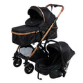 COCHE CUNA MOISÉS RONDA PLUS + PORTABEBÉ EB132-1  NEGRO EBABY