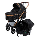 COCHE CUNA MOISÉS RONDA PLUS + PORTABEBÉ EB132-1  NEGRO EBABY