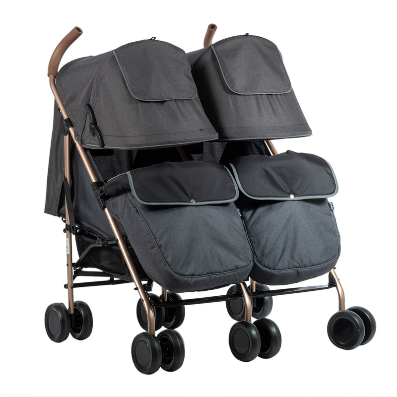 COCHE GEMELAR DANTERO EB1264-1 NEGRO EBABY