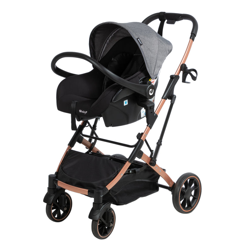 Coche Cuna Moises CLINT + portabebe  EB 155 Gris Ebaby