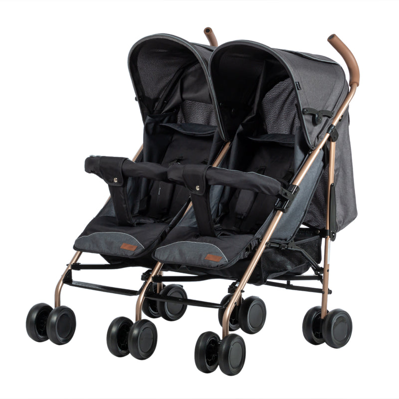 COCHE GEMELAR DANTERO EB1264-1 NEGRO EBABY