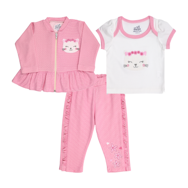 CONJUNTO 3PZS BEBE NIÑA 1779 LOS CHIROS DE MARIA JOSE