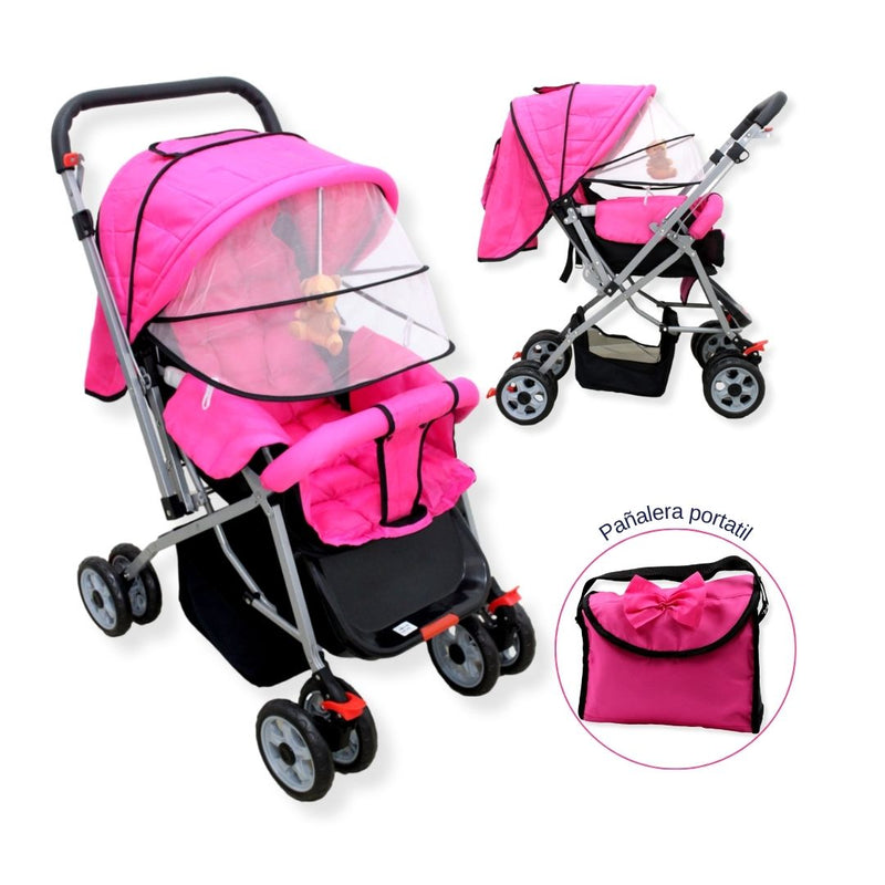 COCHE REVERSIBLE 8008-3 BABY KAYS FUCSIA