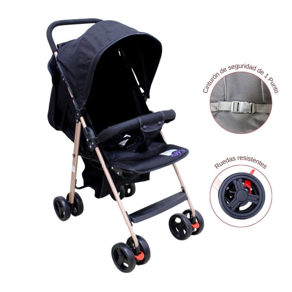 COCHE PASEADOR 568 BABY KAYS NEGRO