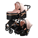 COCHE CUNA MOISÉS CONFORT + PORTABEBÉ FUNCIÓN MALETA EB-R147P-1 ROSADO EBABY