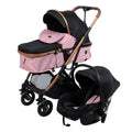 COCHE CUNA MOISÉS RONDA PLUS + PORTABEBÉ EB132-1 ROSADO EBABY