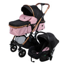 COCHE CUNA MOISÉS RONDA PLUS + PORTABEBÉ EB132-1 ROSADO EBABY