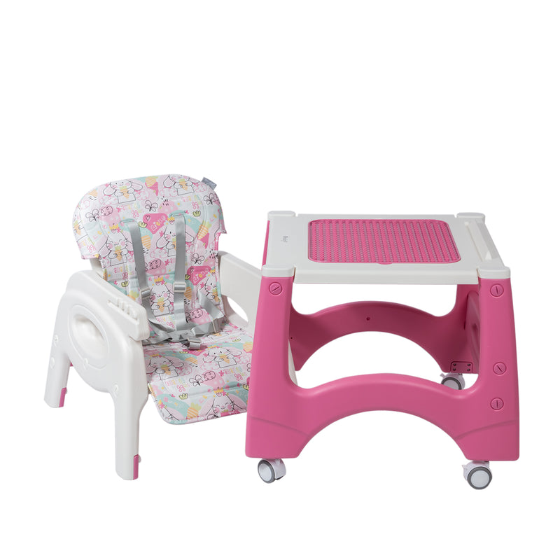 SILLA DE COMER LARA -EB645-1 ROSADO CONEJOS EBABY