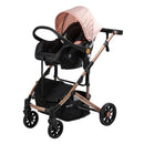 COCHE CUNA MOISÉS CONFORT + PORTABEBÉ FUNCIÓN MALETA EB-R147P-1 ROSADO EBABY