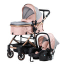 COCHE CUNA MOISES COMFORT + PORTABEBÉ EB147 EBABY ROSADO