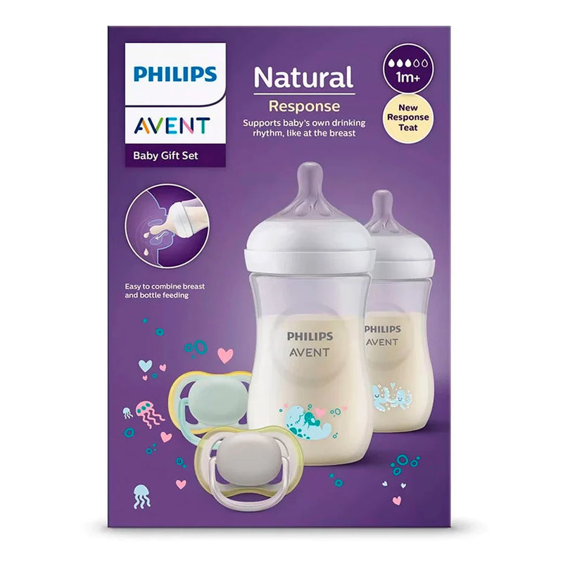Set Regalo Natural Response 2 Teteros + 2 Chupos SCD837/11 Avent