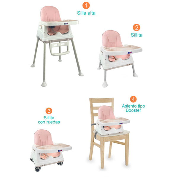SILLA COMEDOR ZOE HAPPY BABY ROSADO-