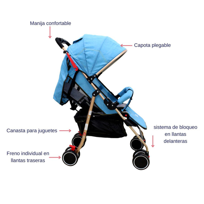 COCHE ESTÁNDAR T608GF BABY KAYS AZUL