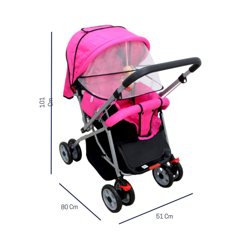 COCHE REVERSIBLE 8008-3 BABY KAYS FUCSIA