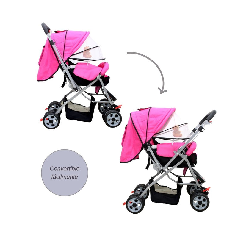 COCHE REVERSIBLE 8008-3 BABY KAYS FUCSIA