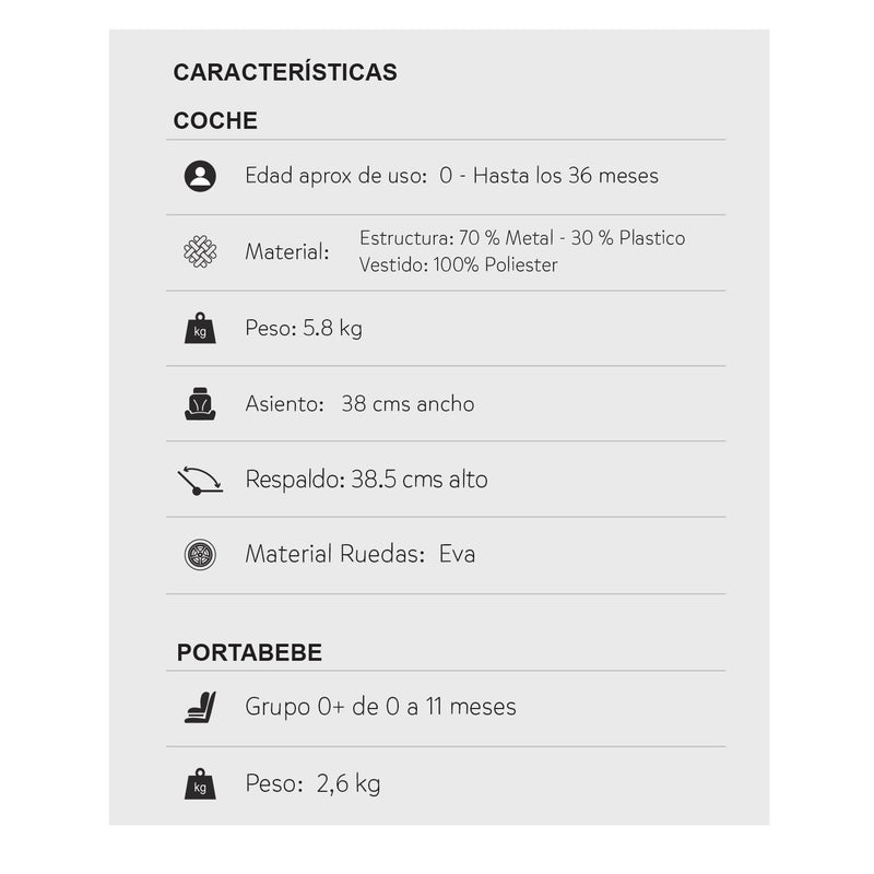 COCHE + PORTABEBÉ FAST TS NEGRO HAPPY BABY