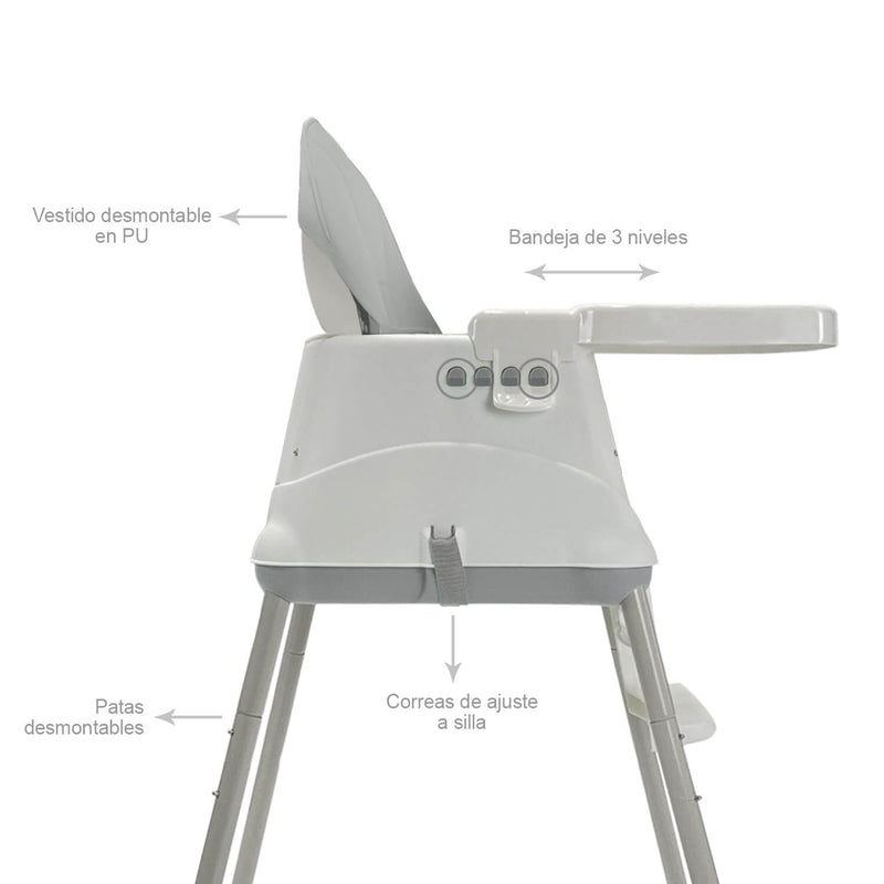 SILLA COMEDOR ZOE HAPPY BABY GRIS-